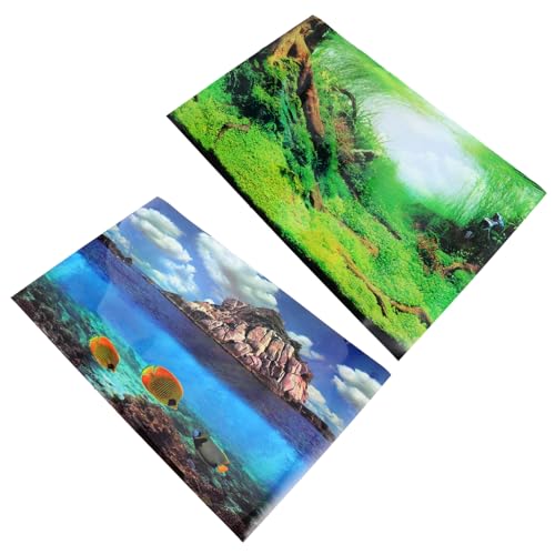 FONDOTIN 水槽の背景画 水槽の繁殖洞窟 水族館 フィーダ 魚 ヒータ 空気 シール 水槽の壁のステッカー 3d ポスター 水槽の壁紙 ウォールデ 水槽ステッカー 塩ビ Colorful