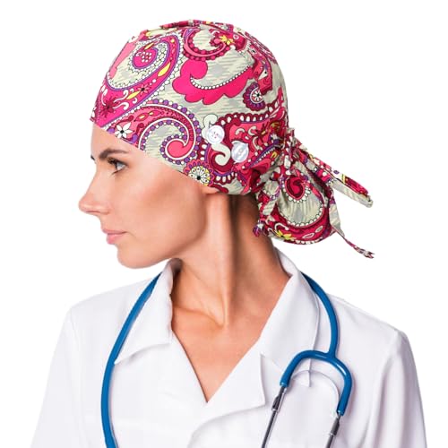 4 gorros quirúrgicos de satén con ajuste para mujeres miniatura 5