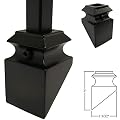 Iron Railing Stairs Slant/Angled/Pitch Baluster Shoe for 1/2" Scroll Basket Twist Knuckle Iron Spindles Shoe Stair Parts (Satin Black)