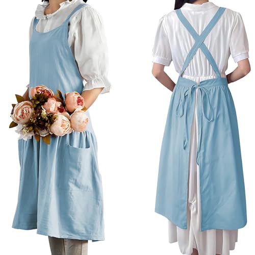 La Mejor Lista de Hornos de jardín los 5 más buscados. 45 ECLATVIA Delantales de Cocina Mujer, Mandiles de Mujer de Lino y Algodón, Cruzar la Espalda, con 2 Bolsillos, Elantales de Cocina para Asar, Cocinar, Hornear, Jardinería y...