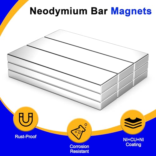 Image of Powerful Neodymium Bar Magnets, 9 Pack Heavy Duty Magnet, 40x10x3mm