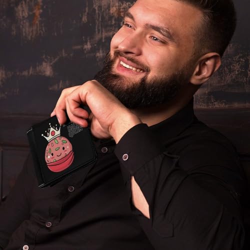 Meatball Queen Bifold Wallet for Men Women PU Leather Slim Purse Pocket Wallet with Card Holder4