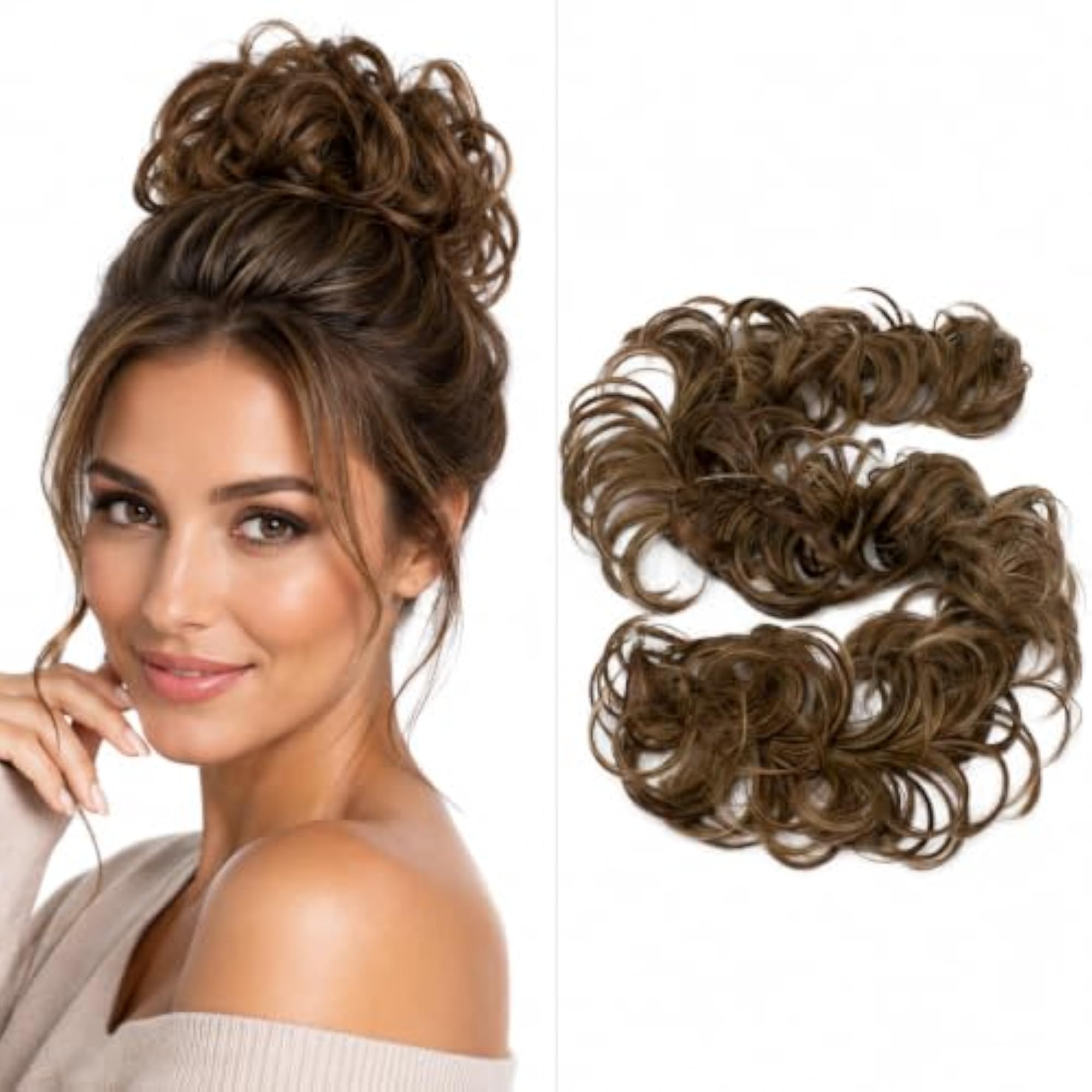 Reddish Brown Blonde Mix Voluminous Hair Wrap Scrunchie