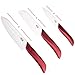 Vos Ceramic Knife Set | Red Ceramic Kitchen Knives with Covers (4