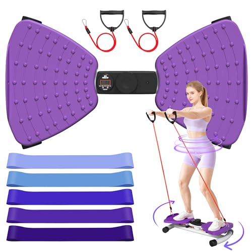 KVKVMO Waist Twister Machine Exercise - Ab Twister Board for Exercise with 5 Resistance Bands, 330LBS Capacity Waist Twisting Fitness Tool with LED Display for Women Home Workout