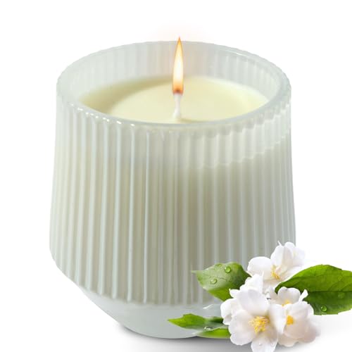 PPIFAS White Jasmine Tuberose & Ylang Ylang Natural Soy Scented Candles Gifts for Women, Mom, Valentine's Day, Christmas, Aromatherapy Candle, Scented Jar Candles, Home Decor