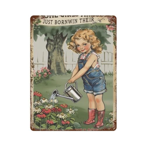 Inscription « Some Girls Are Born With Garden In Their Souls » déco en fer poétique