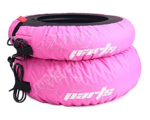 Paire Chauffe-pneus moto rose Couverture chauffante Pneu 110-120/R17 + 180-200/R17 80 degrés