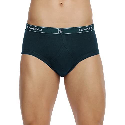 Image of RAMRAJ COTTON Men Pack Of 4 Solid Cotton Briefs | Soft Stretch Outer Elastic Waistband | Comfortable Daily Innerwear