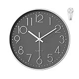 LAWAN Relojes Pared Grandede 12 Pulgadas,Sin Tictac,Adecuados para Sala de Estar, Comedor, Dormitorio, Aula Escolar
