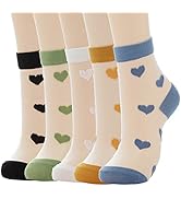 IYOU Damen Transparente Socken Weiß Love Mesh Socken Elastische Dünne Sommer Durchsichtige Socken...