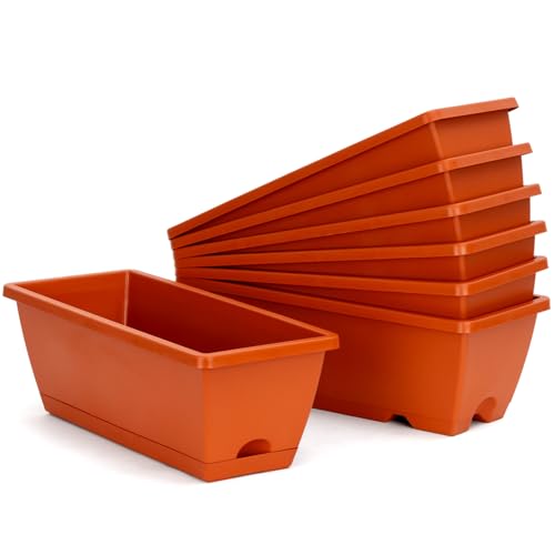 Bamworld 7 Pcs Window Box Planter, 43 cm Rectangle Flower Bo