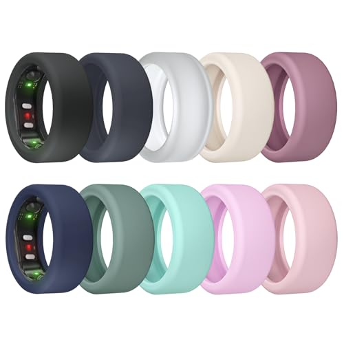 Image of 10 Pack Ring Cover for RingConn Gen 2, Elastic Silicone Ring Protector for RingConn Gen 2 Air Working Out Accessories Men Women (All 10 Colors-3, S (7 /8 /9 /10 /11))