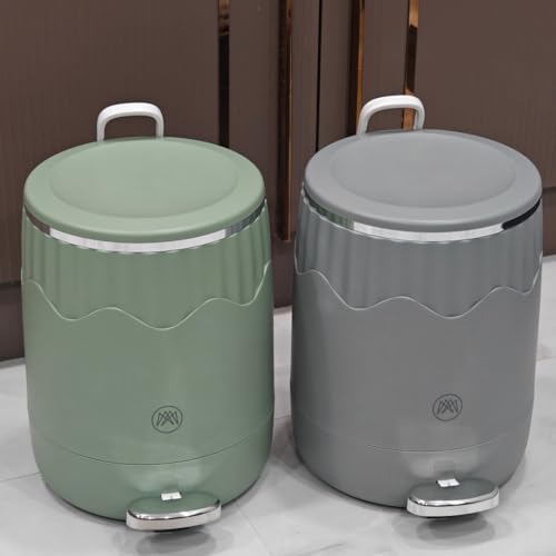 Image of TREE PULP & CO Stylish & Durable Dustbin for Home, Office & Bathroom - Premium Trash Can for Kitchen, Living Room & Workspace - Reinforced, Lightweight & Deformation - Resistant (Grey)