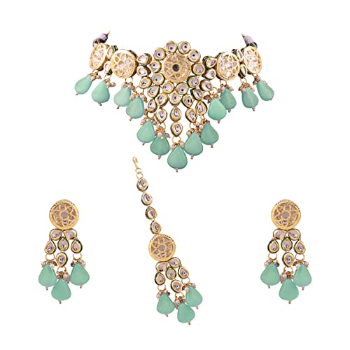 Finekraft Kundan Jewelry Necklace with Earrings,Indian Wedding Necklaces,Kundan Jewellery,Pakistani Bridal Jewellery Sets,South Indian Wedding Jewelry