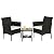 FDW Patio Furniture Set Outdoor Furniture Wicker Bistro Rattan Chair Conversation Sets with Coffee Table for Yard Backyard Lawn Porch Poolside Balcony,Black