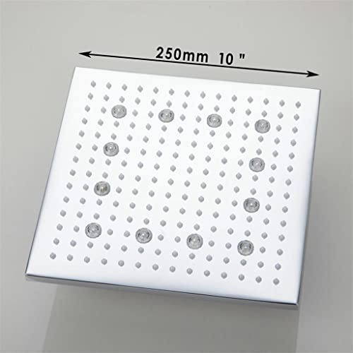 Robinet salle de bain ensemble de douche 12 LED jet pluie mural encastré - 3