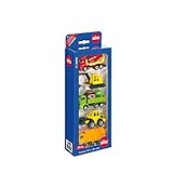 Detailgetreu und funktional: Abnehmbare Papier- und Glascontainer, Öffenbare Heckklappe bei Müllwagen, Beweglicher Baggerarm und Frontlader