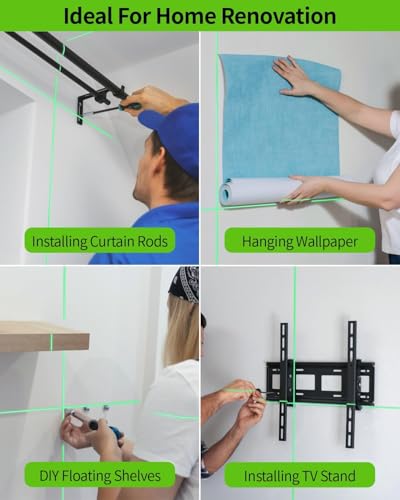 Image of Firecore 82Ft Self Leveling Laser Level, Green Cross Line Laser Leveler Tool with Brightness Adjustment, Accurate Lazer Level for Picture Hanging Home Decoration,Battery Carry Pouch Included