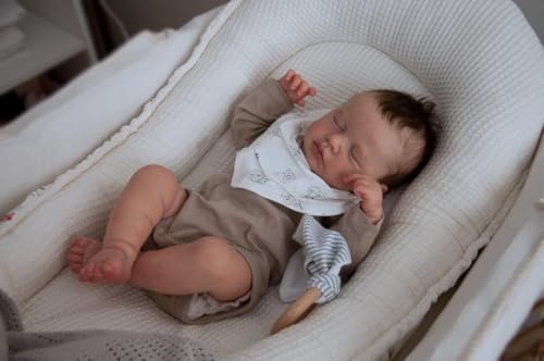 Zero pam Reborn Baby Puppen 20 Zoll Reborn Baby Puppe Weicher Stoff Körper Schlafende Realistische Neugeborene Puppe Mit Haar Lebensechte Puppe Ab 2 Jahre Mit Zubehör – Bild 5