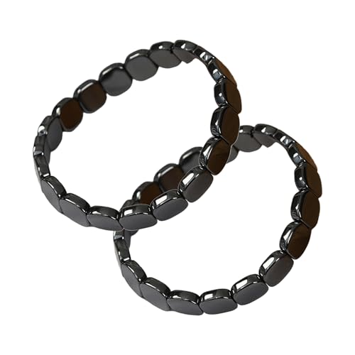 2025 New Hemios Hematite Bracelet Men, Polished Stone Bead, Classic Elastic Band, Symbolic Gift for Balance, Strength & Style
