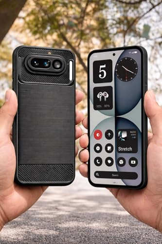Image of Ultimate Black Armor Back Cover Case for Nothing Phone 4a 5G; Sleek, Stylish, and Unbeatable Protection | Carbon Fiber Rugged Armour (Black).