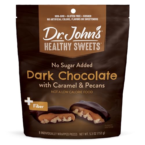 Dr. John's Pecan Caramel Clustears, Dark Chocolate, Gluten-Free, Non-GMO, Kosher, Tooth Friendly, No Artificial Sweeteners