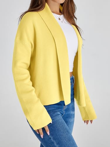Image of Saodimallsu Womens Cropped Cardigan Open Front Shawl 2026 Fall Trendy Long Sleeve Sweater Jacket