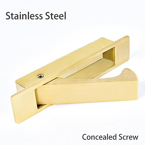 Dontay Juego de 2 Cerraduras para Puerta Corredera con Manija y Llave, Tirador Empotrado para Puertas Correderas de 1 3/8” a 2 3/16” de Grosor miniatura 6