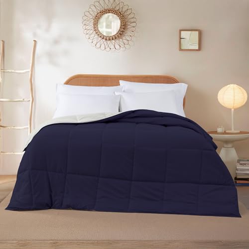 Image of Modern Threads Down Alternative Reversible Comforter Navy /Silver King