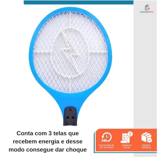 Kit 2 Raquete Elétrica Mata Moscas Mosquito Starfer