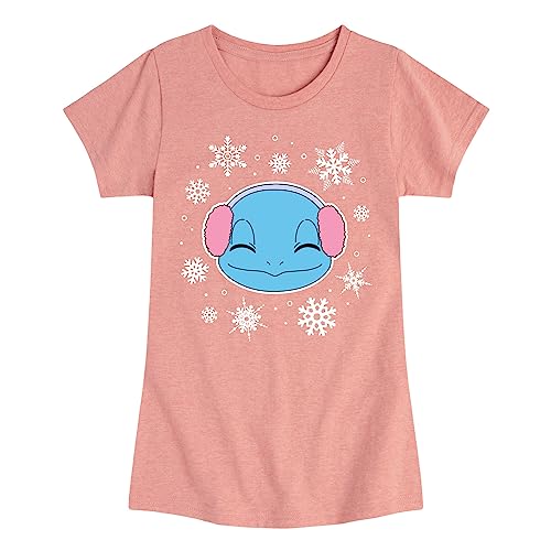 HYBRID APPAREL - Pokémon - Squirtle and Snowflakes - Youth Girls Short Sleeve Graphic T-Shirt