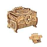 UMESEE 3D Wooden Puzzle Mechanical Treasure Box with Music, Wood Creative Assembly Model Building Kits to Build for Adults and Teens, DIY Wooden Puzzle Hobbies Projects Gift for Man Women