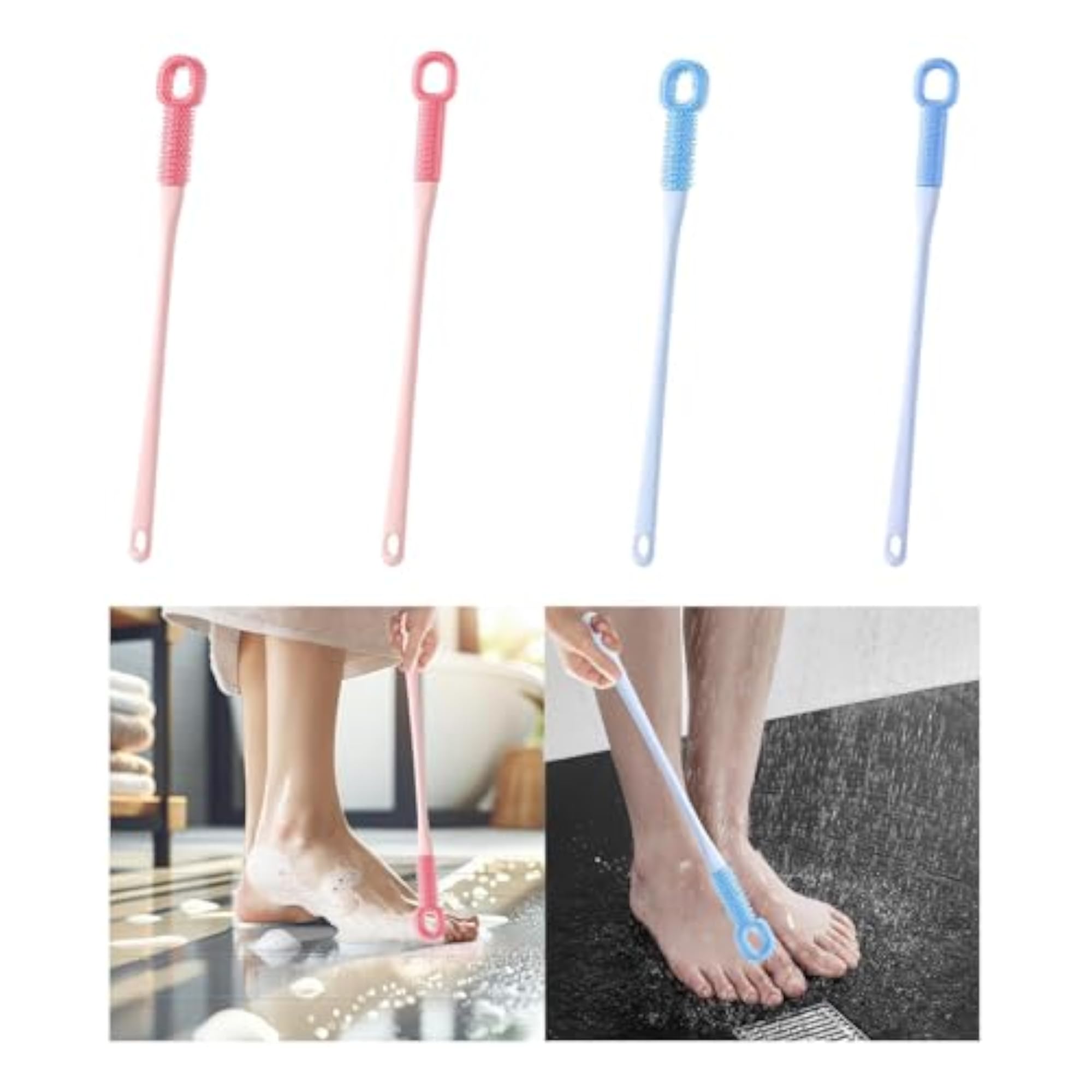 Toe Gap Cleaning Brush, Long Handle Lotion Applicator