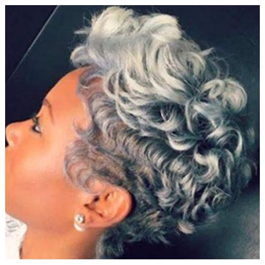 Afro Fluffigt kort lockigt hår peruker för gamla svarta kvinnor värmebeständigt syntetiskt hår med perukmössa 8 80 g