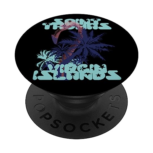 Islas Vírgenes Flamingo San Tomás Palmera Surf Beach PopSockets PopGrip Intercambiable