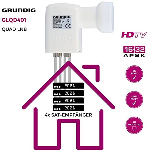 GSS Quad LNB Weiss für digitale Satellitenschüssel für 4 Teilnehmer