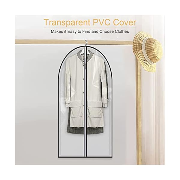 Yokolos 40″ Hanging Garment Bag,Clear Suit Bag Gusseted Garment Bags