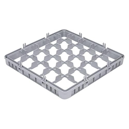 Restaurantware Clean Tek Professional Half Drop Glass Rack Extender, 1 Count 25 Compartments Heavy Duty Polypropylene Rack Dishwasher Extender Gray For Restaurants, Cafeterias & Industrial kitchens