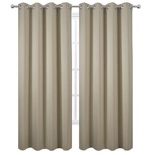 Image of LEMOMO Beige Blackout Curtains /52 x 108 Inch /Set of 2 Panels Room Darkening Curtains for Bedroom
