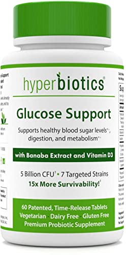 Hyperbiotics Glucose Support Tablets | Probiotics for Women, Men, Adults | Encourages Metabolism, Digestive Health | 1 Per Day | 60 Count