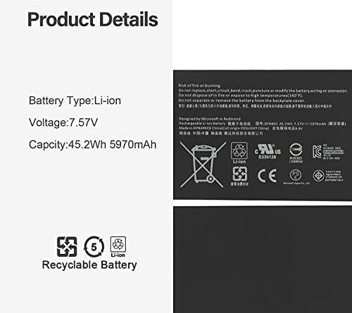 Bateria Para Notebook G3HTA036H DYNK01 Replacement for Microsoft Surface 1st 2nd Gen 1782 2015 Serie