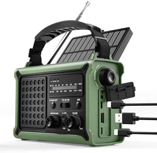 Emergency Weather Radio for Power Outages & Hurricanes, 12000mAh ...