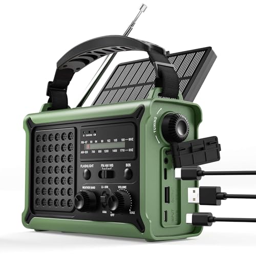 Emergency Weather Radio with Solar & Crank Power