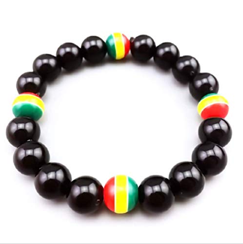 Yuren Jamaican Rasta Bracelet And Necklace Tricolor Bracelet Men Women Fashion Jewelry - Image 3