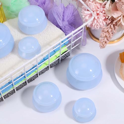 Image of TrelaCo 6 Pcs Silicone Cupping Kit for Massage Therapy,Light Blue | Cupping Cups 3 Sizes, Suction Therapy for Body Massage Myofascial, Relieves Cellulite Muscle Pain Tension, Studio Household