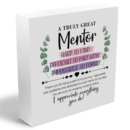 Mentor Gifts Wooden Box Sign Wall Decor Wooden Plaque Sign Boss Teacher Appreciation Gifts...