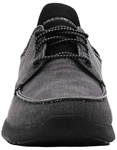 Skechers Sapato náutico masculino com ajuste relaxado, Preto/Preto, 10 X-Wide