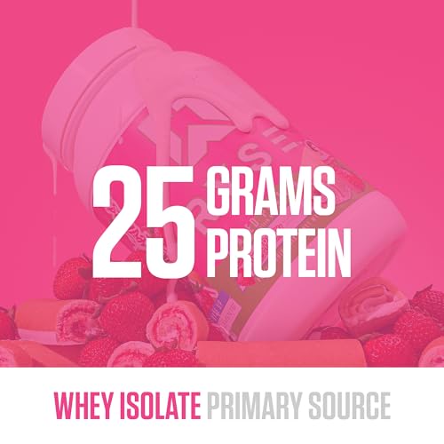 Image of RYSE Loaded Protein Powder - Little Debbie Strawberry Shortcake Rolls - 25g Whey Protein Isolate & Concentrate with Prebiotic Fiber & MCTs - Low Carb & Low Sugar - 27 Servings / 2 lb Tub