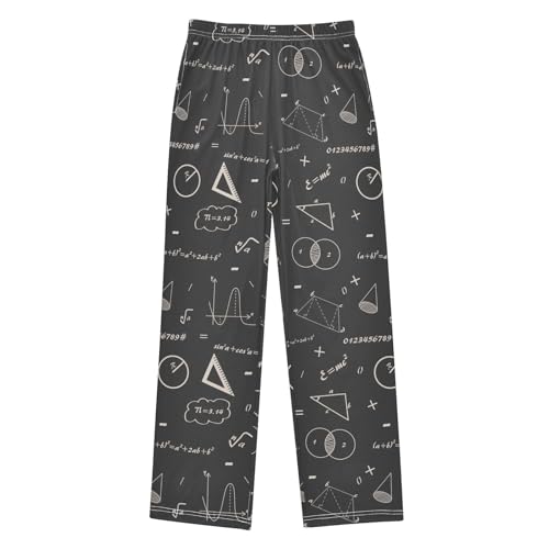 ZZXXB Mathematical Graphics Boys Long Pants Soft Trousers Elastic Waist Kids Lounge Bottoms with Pockets S-XL